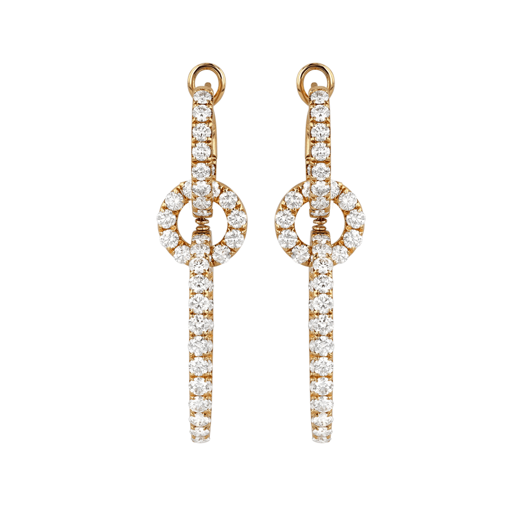 Betsey 18k Yellow Gold and Diamond 4.06 Total Weight Drop Earrings