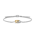 David Yurman Petite Cable Linked Bracelet Sterling Silver with 14k Yellow Gold, 15mm