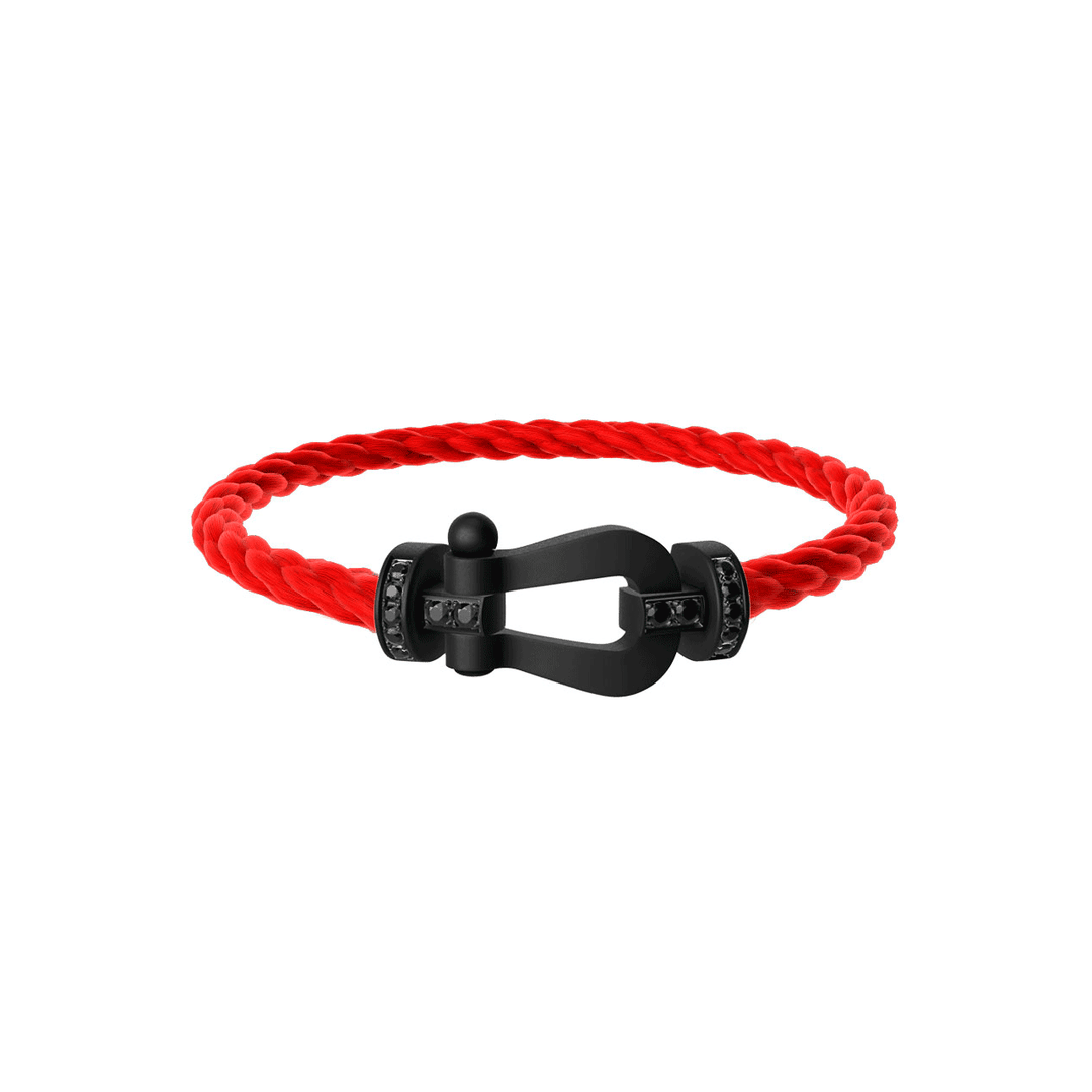FRED Force 10 Red Cord with Black Titanium Half Diamond LG Buckle, Exclusively at Hamilton Jewelers