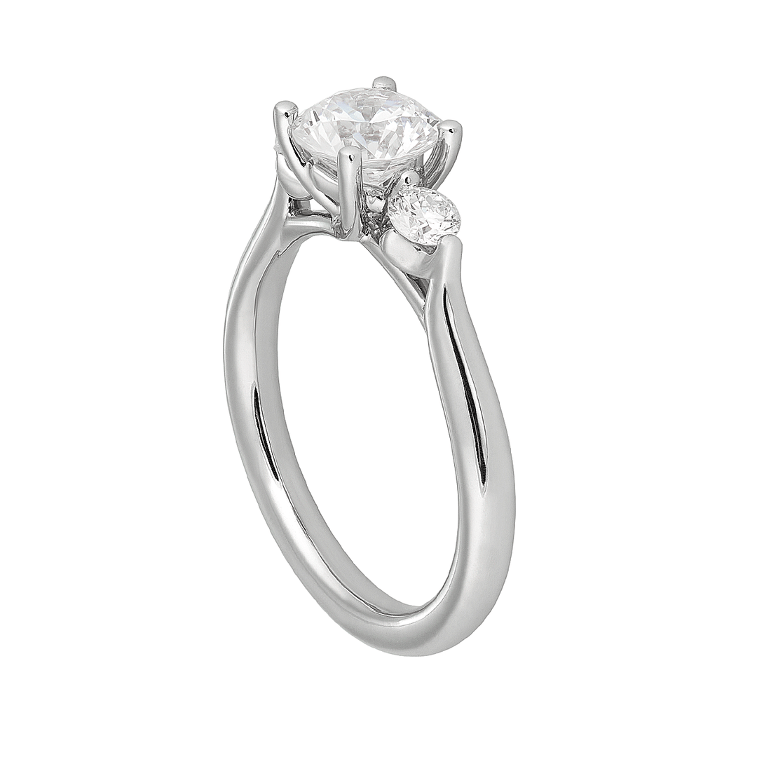 Platinum Engagement Ring Mounting For Three Stone Diamond