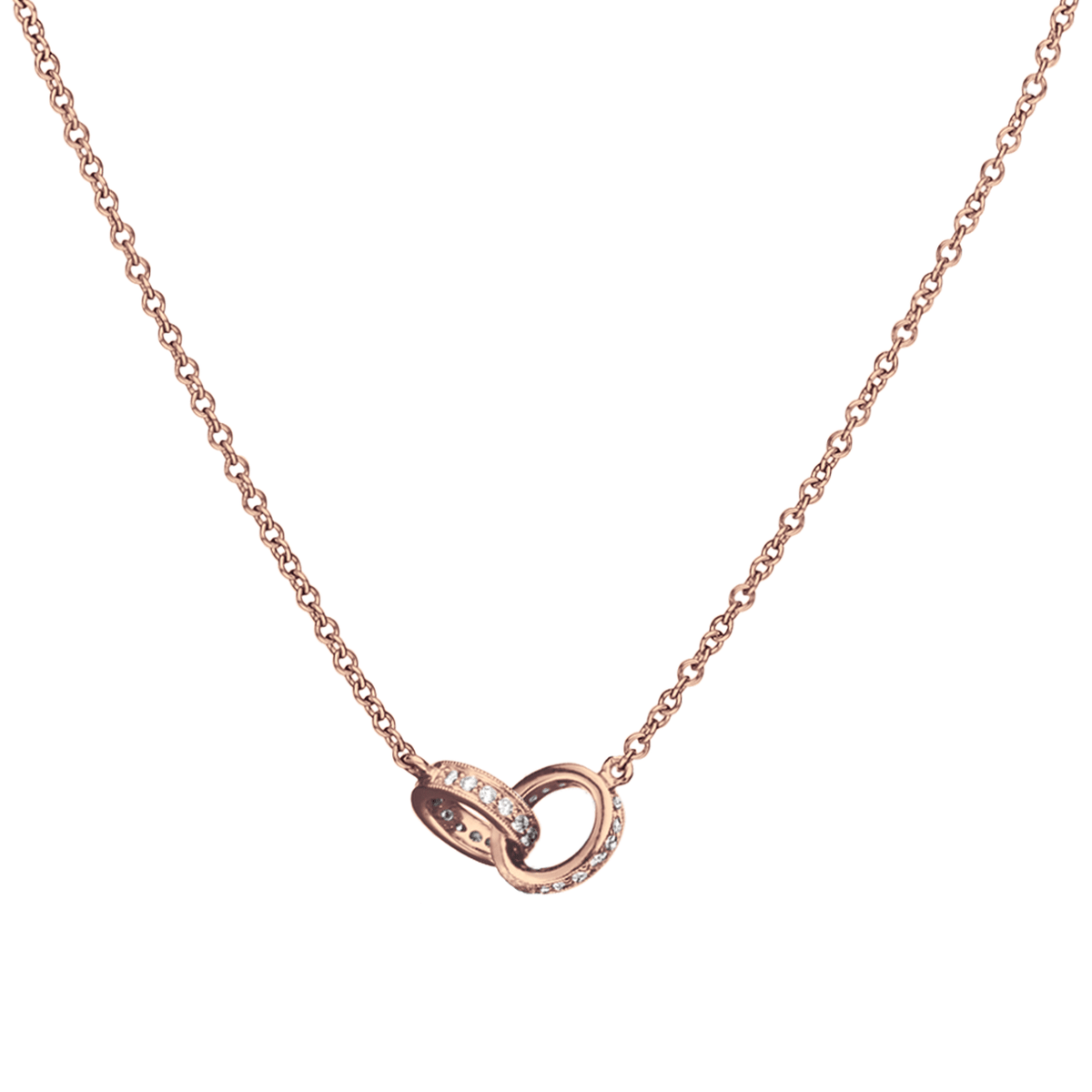 Hamilton Eternity 18k Rose Gold and Diamond .64 Total Weight 18 Inch Necklace