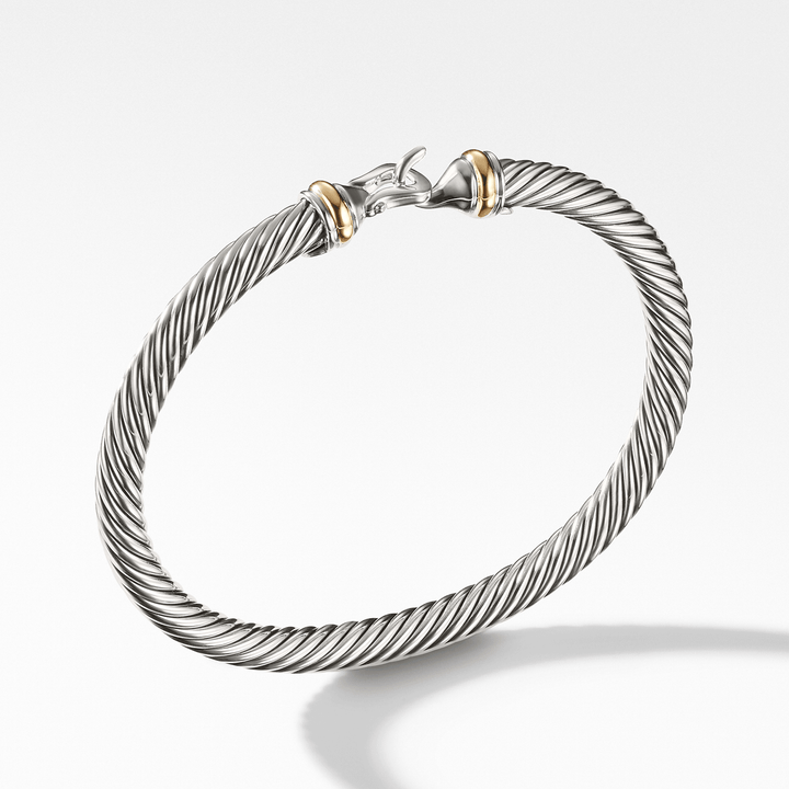 David Yurman Cable Classic Collection Buckle Bracelet with 18k Yellow Gold