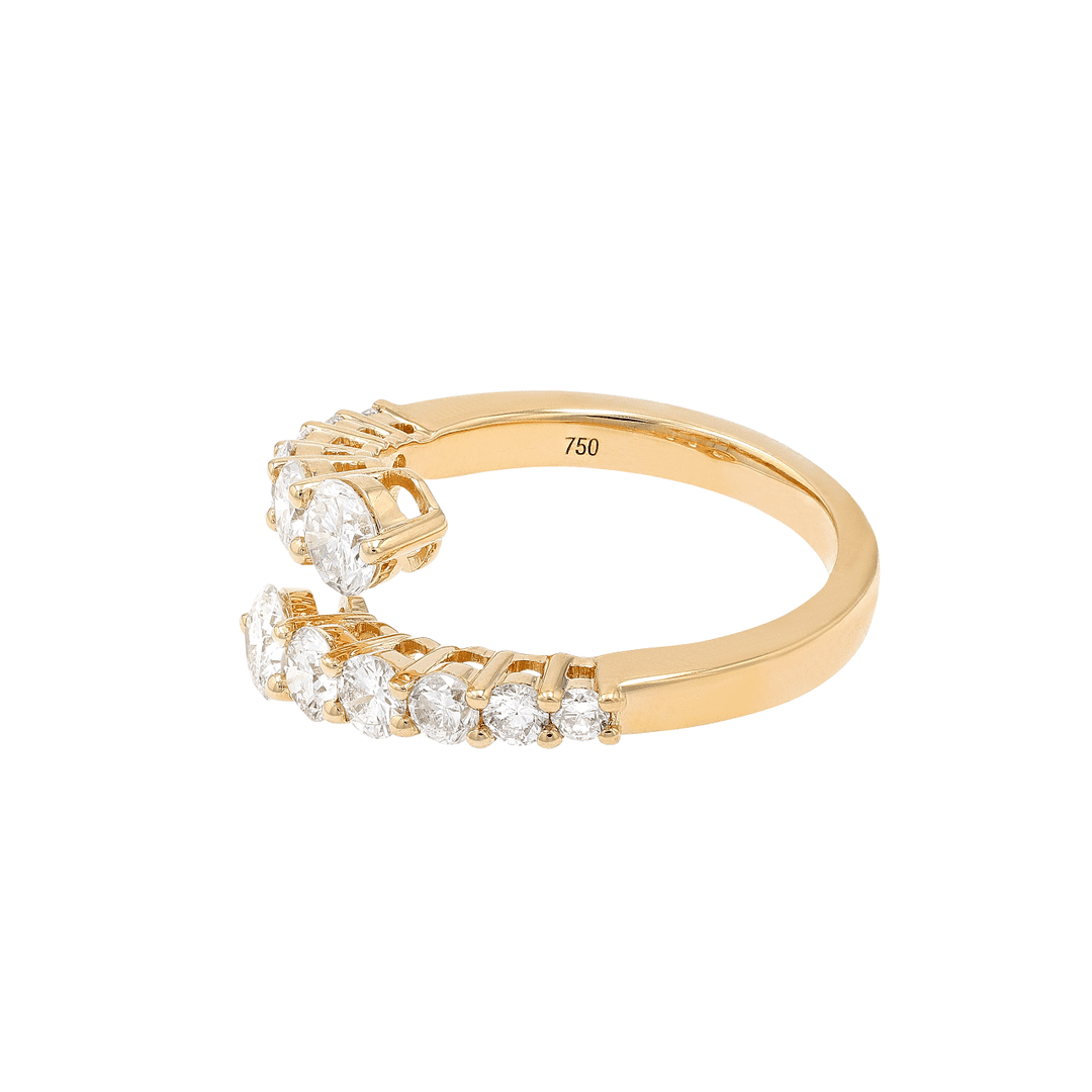 18k Yellow Gold Bypass Diamond Ring