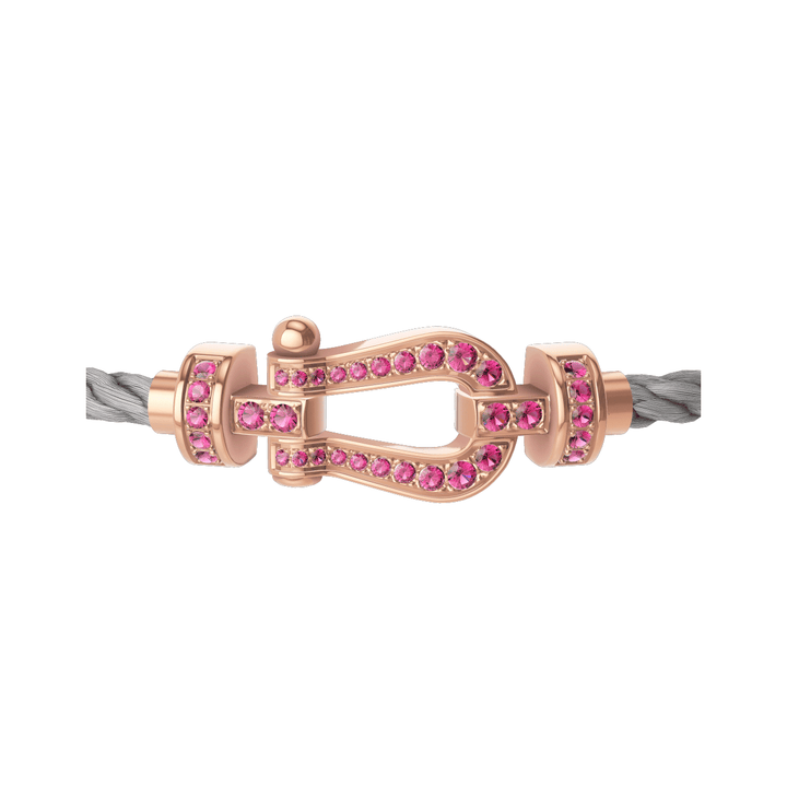 FRED Force 10 Steel Cord with 18k Rose Pink Sapphire MD Buckle, Exclusively at Hamilton Jewelers