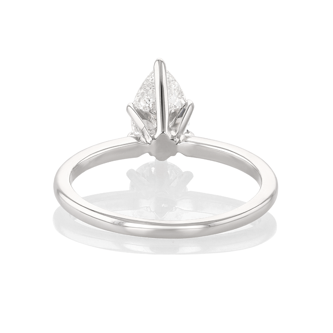 Hamilton Select Collection 14k White Gold and 1.00 Total Weight Pear Shape Diamond Engagement Ring