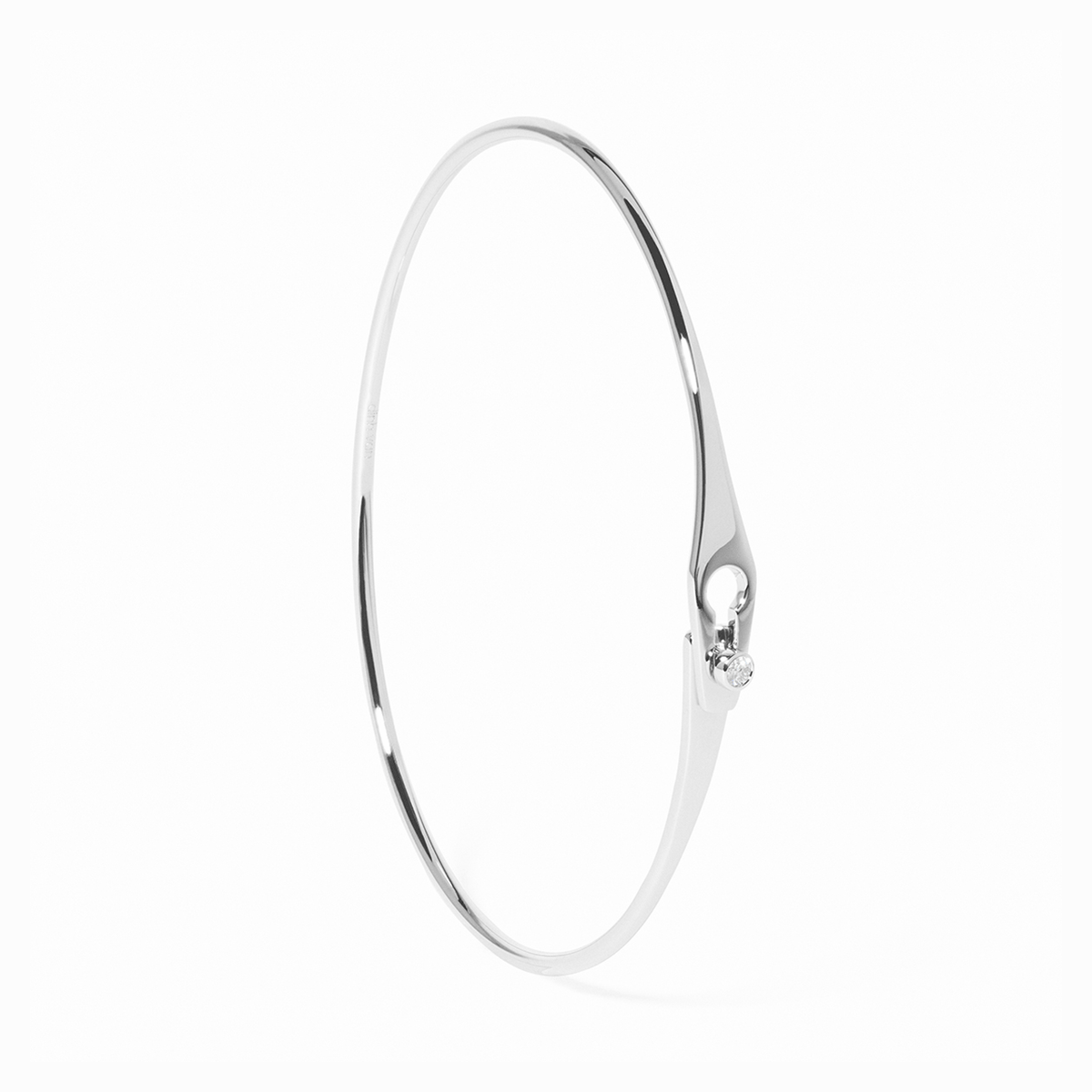 Dinh Van Serrure Jonc 18k White Gold and Diamond Bracelet