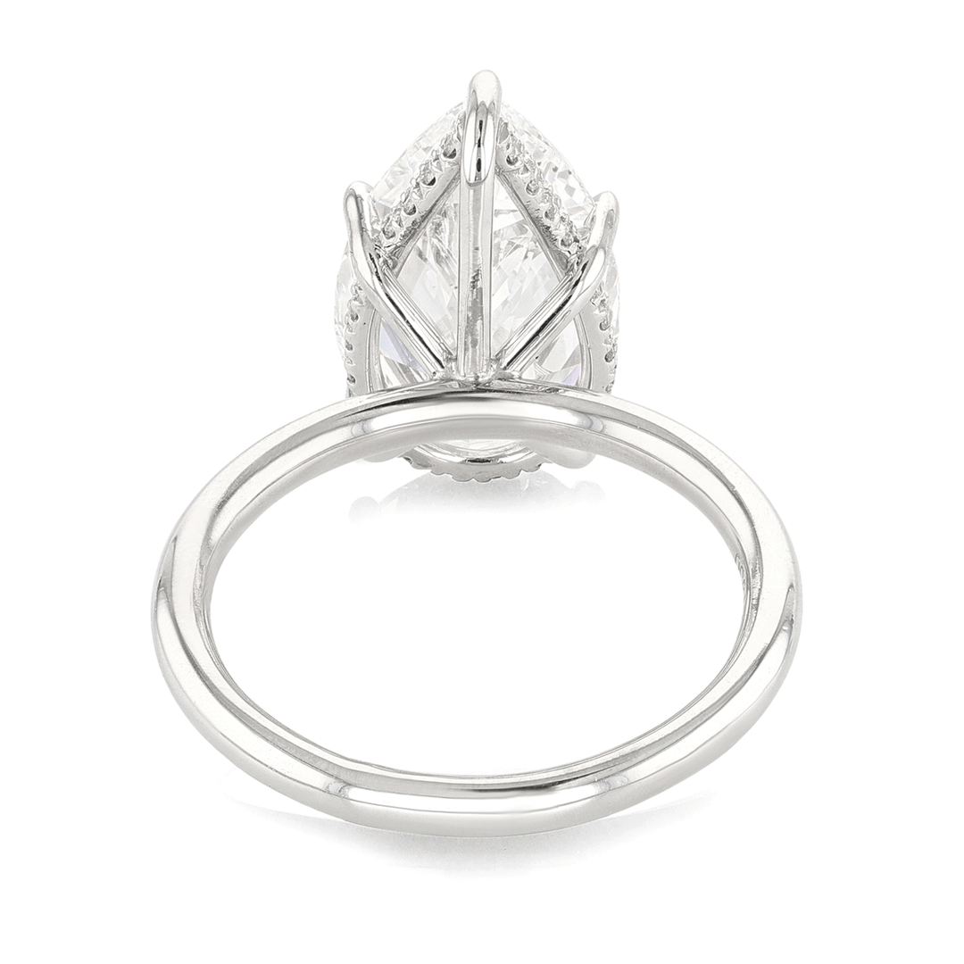 The Hamilton Silhouette Platinum and 5.02 Total Weight Pear Shape Diamond Engagement Ring