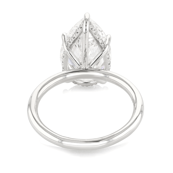The Hamilton Silhouette Platinum and 5.02 Total Weight Pear Shape Diamond Engagement Ring