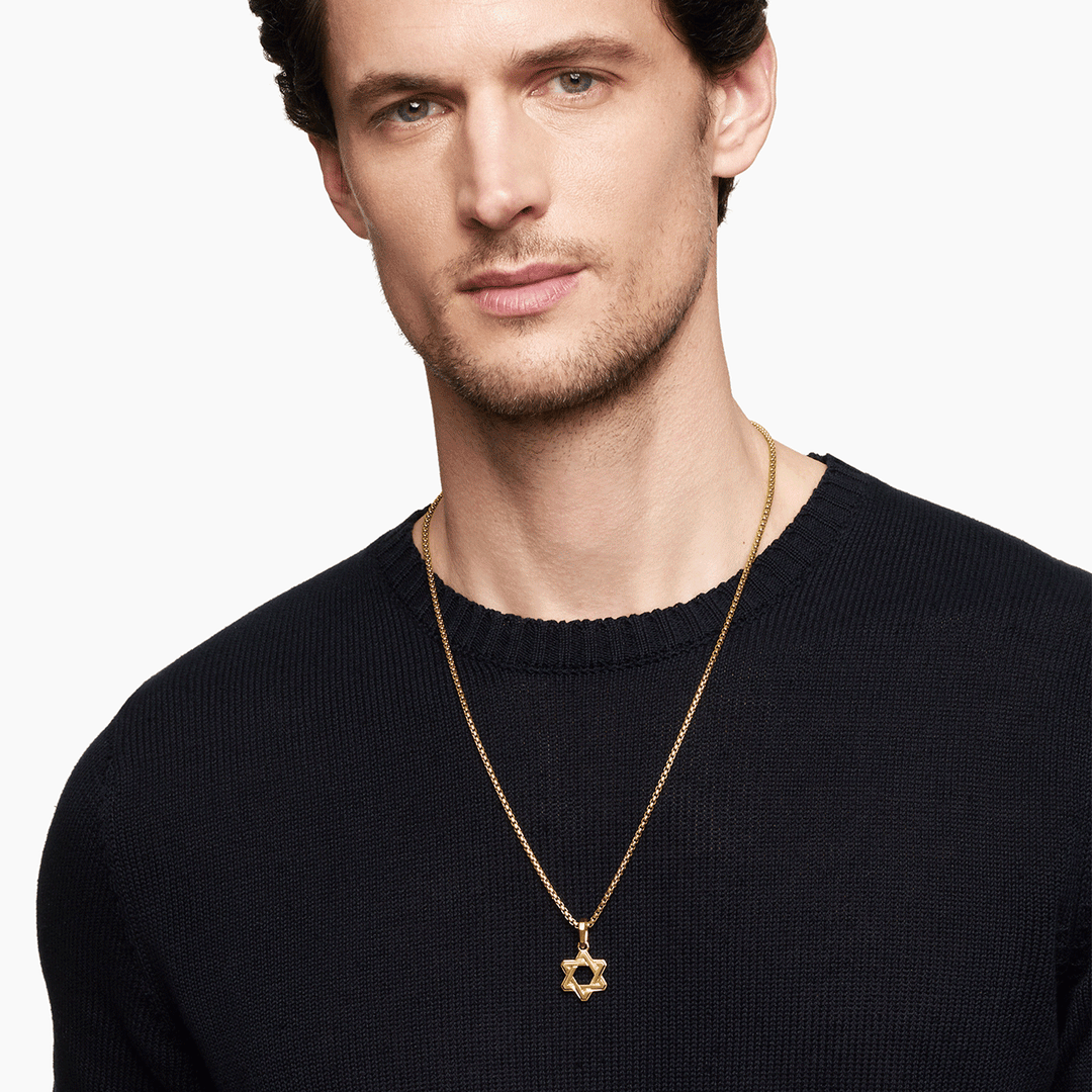 David Yurman Deco Star of David Pendant 18k Yellow Gold, 19.5mm