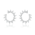 18k Gold and Pear Diamonds 3.63 Total Weight Hoops