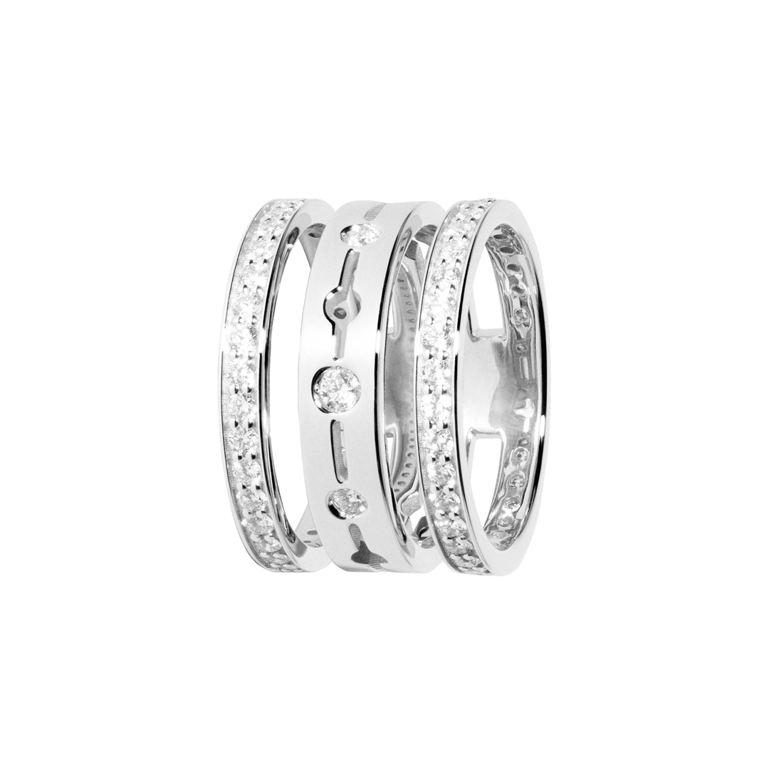 Dinh Van Pulse 18k White Gold 1.10 Total Weight Diamond Ring