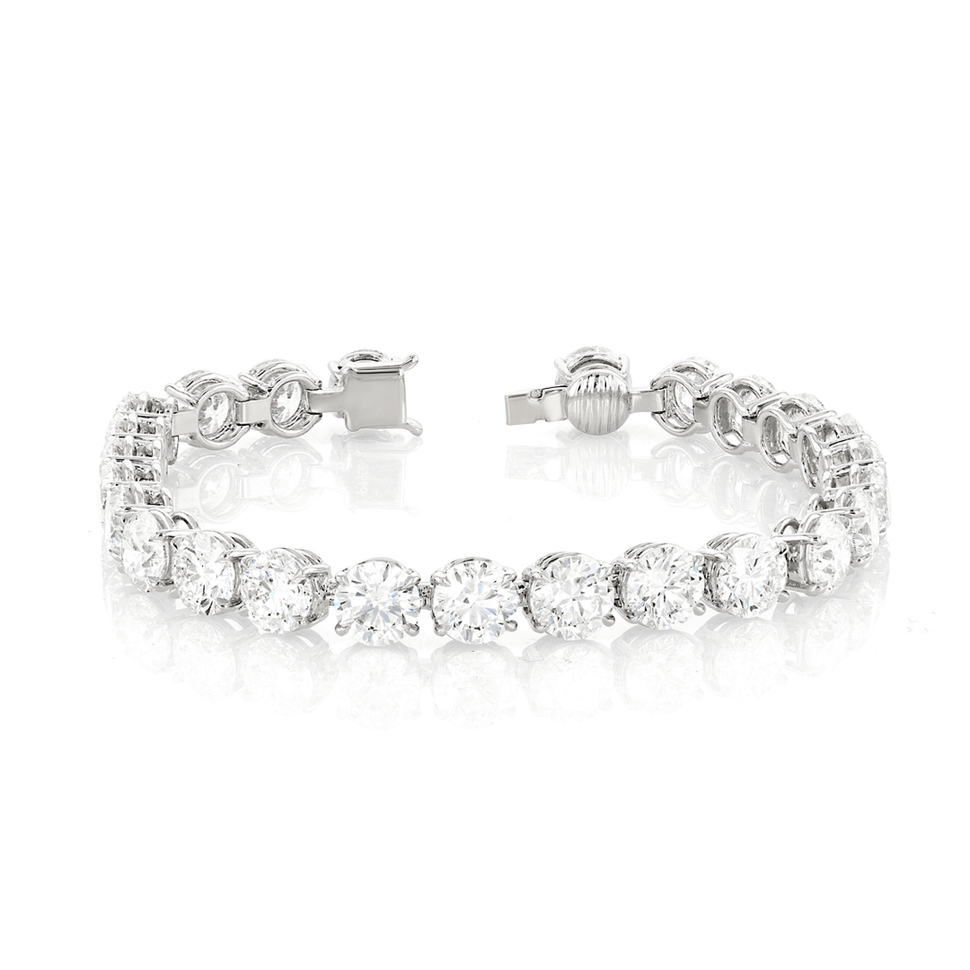 Hamilton Private Reserve Collection Platinum and 25.09 Total Weight Natural Diamond Line Bracelet