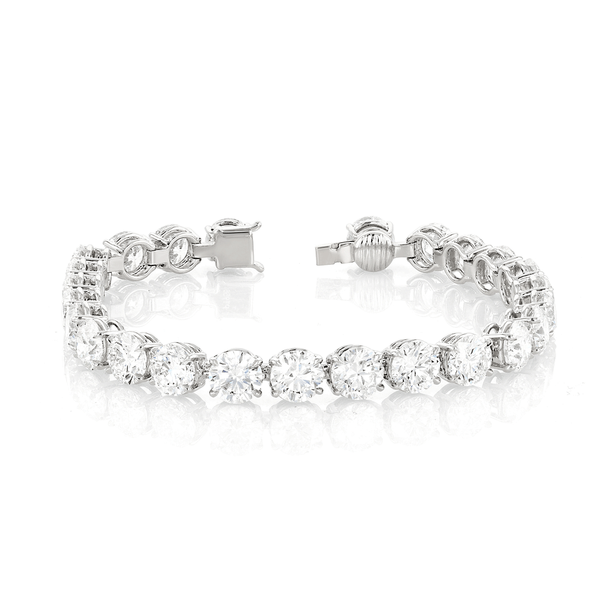 Hamilton Private Reserve Collection Platinum and 25.09 Total Weight Natural Diamond Line Bracelet