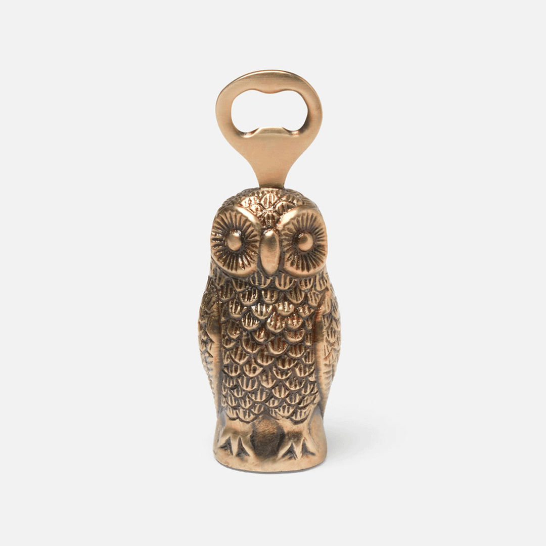 Owl Antique Brass Bottle Opener