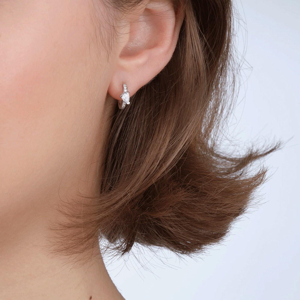 Repossi Harvest 18k White Gold and Diamond Black Rhodium Pin Earrings