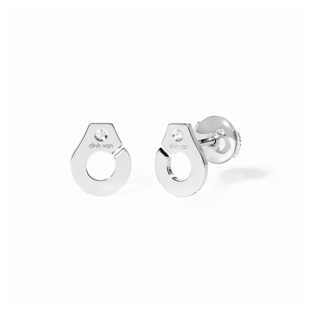 Dinh Van Menottes 18k White Gold R7.5 Studs