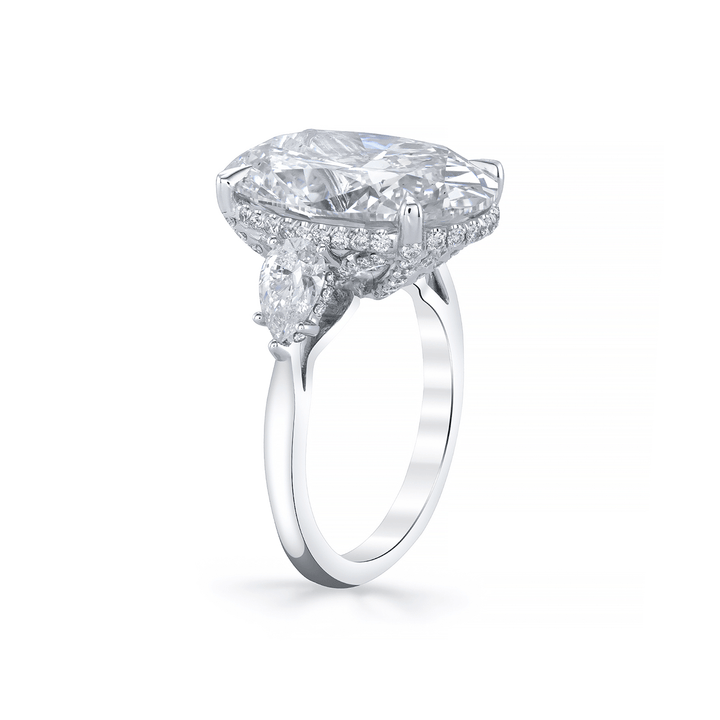 Private Reserve Platinum Oval Diamond 10.39 Total Weight Ring