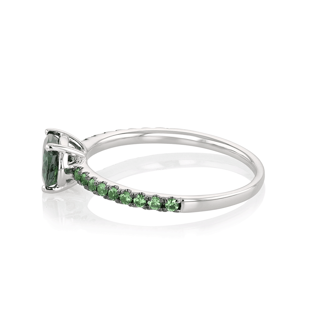 Hamilton Facets Collection 18k White Gold Green Tourmaline Ring