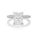 Hamilton Silhouette Collection Platinum and 3.51 Total Weight Cushion Cut Diamond Engagement Ring