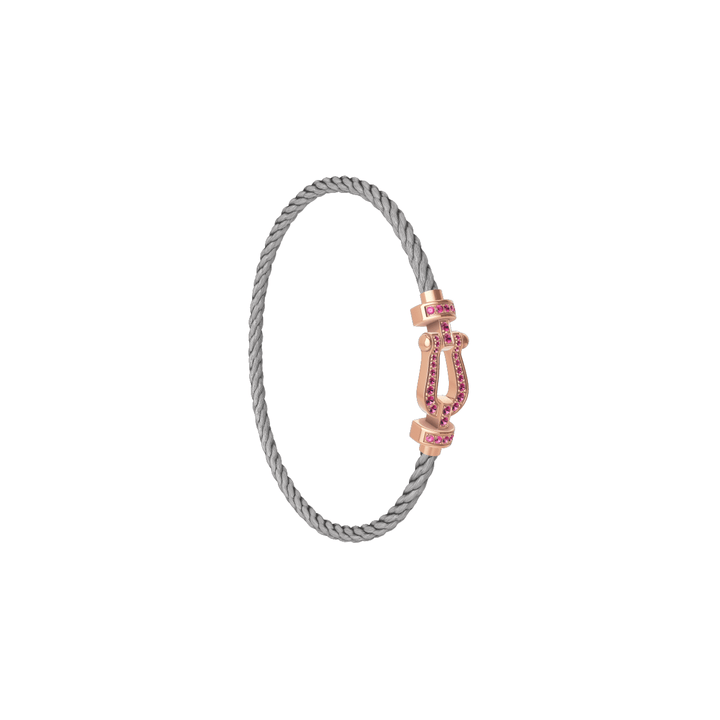FRED Force 10 Steel Cord with 18k Rose Pink Sapphire MD Buckle, Exclusively at Hamilton Jewelers