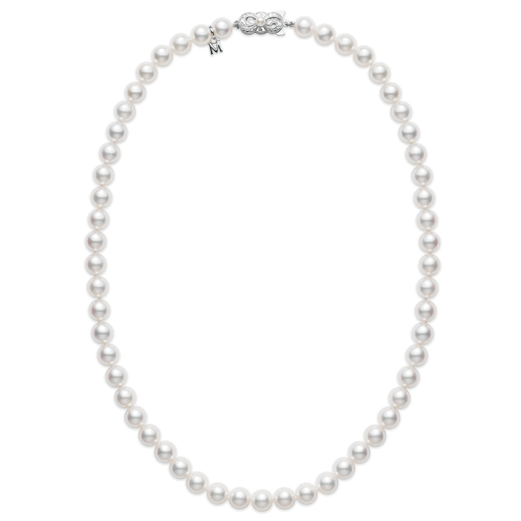 Mikimoto 18k White Gold Akoya Pearl 7mm Strand Necklace