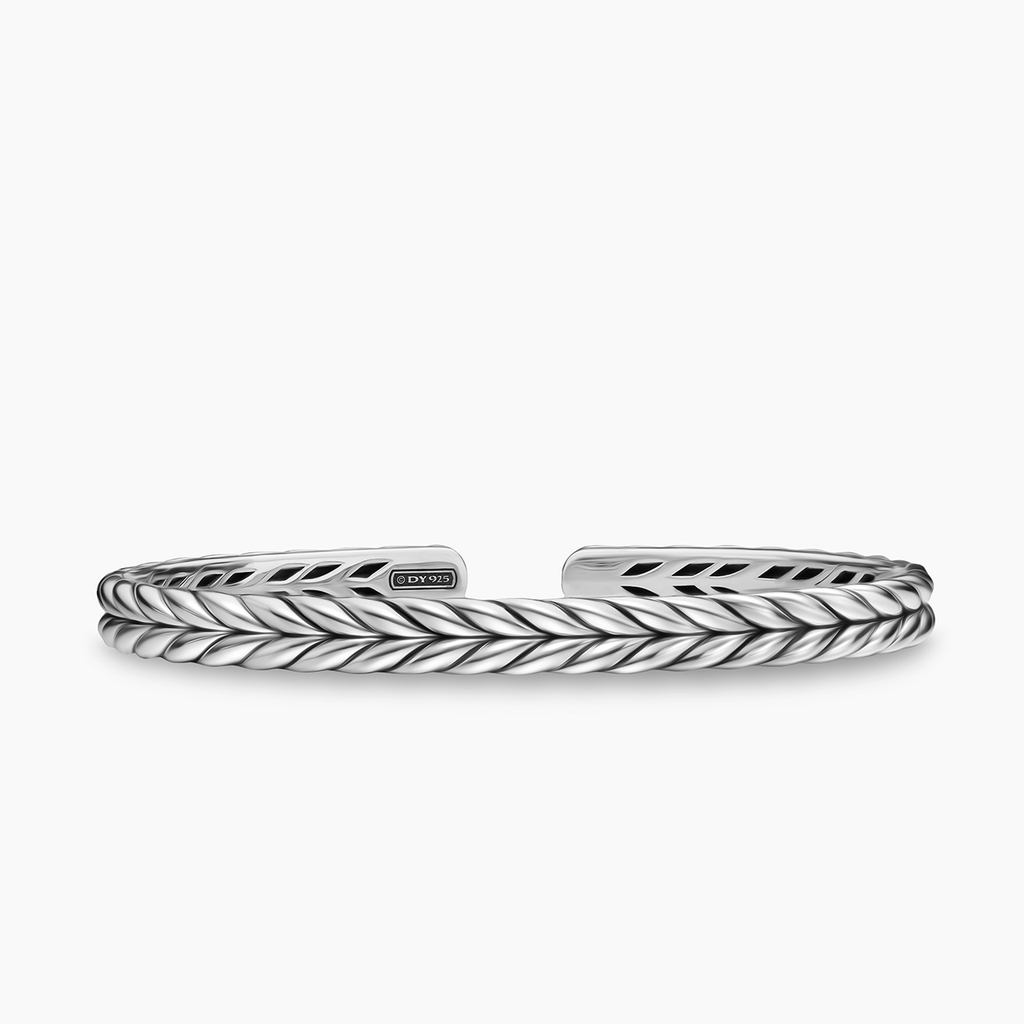 David Yurman Chevron Flex Bracelet Sterling Silver, 6.4mm