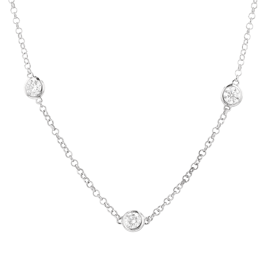 14k Gold and 2.00 Total Weight Diamonds By The Yard Necklace