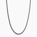 David Yurman Box Chain Necklace in Darkened Stainless Steel, 2.7MM