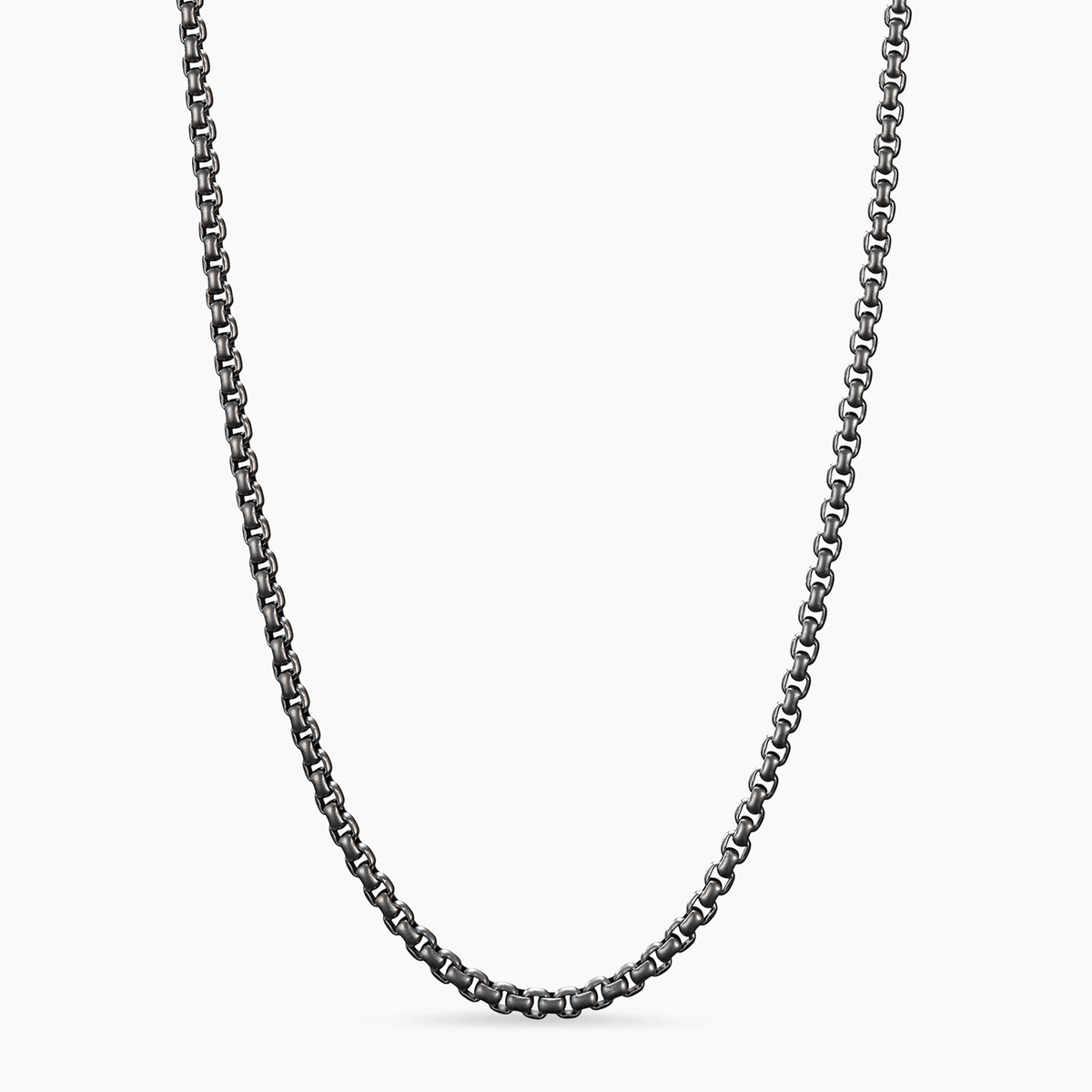 David Yurman Box Chain Necklace in Darkened Stainless Steel, 2.7MM