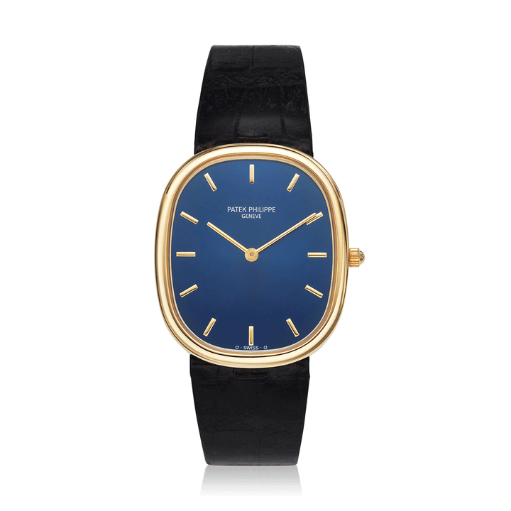 PATEK PHILIPPE ELLIPSE WRISTWATCH WITH BLUE DIAL, REF. 3738/100J