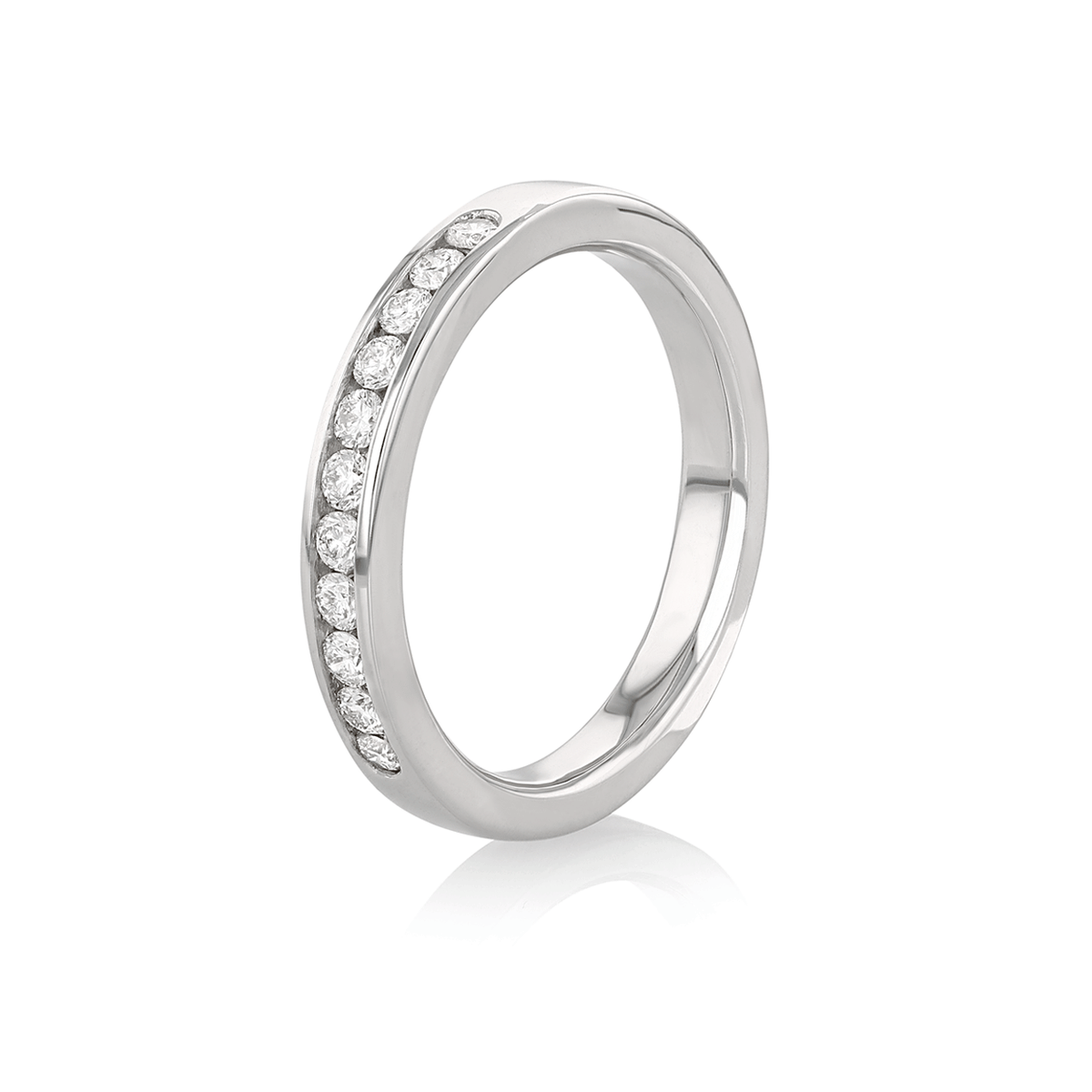 Hamilton Duet Collection 18k White Gold and 0.25 Total Weight Diamond Wedding Band