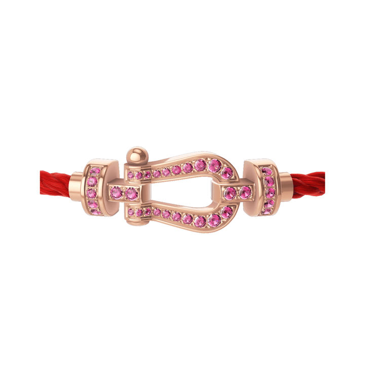FRED Force 10 Red Cord with 18k Rose Pink Sapphire MD Buckle, Exclusively at Hamilton Jewelers