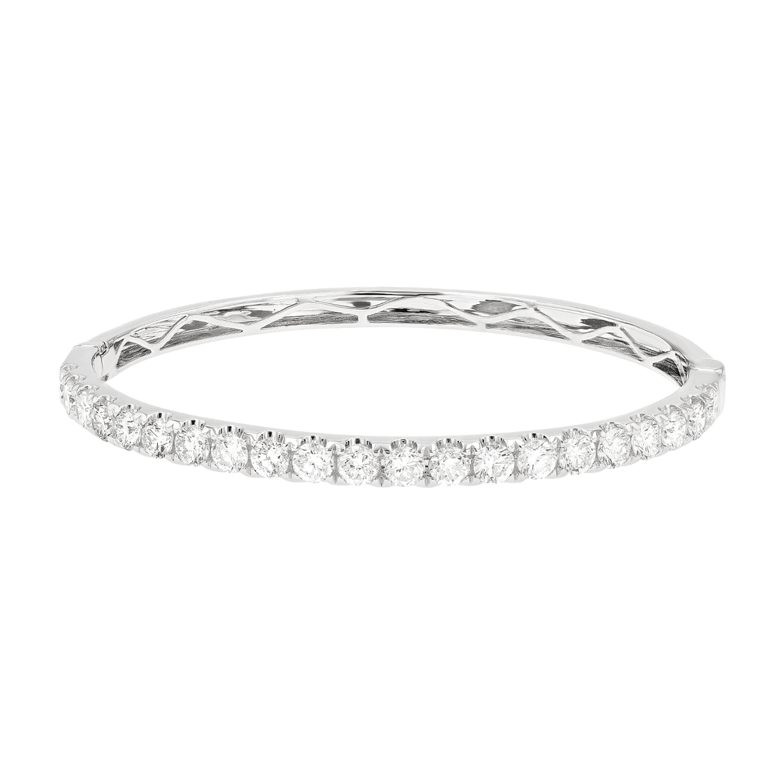 18k White Gold and Diamond 5.00 Total Weight Bangle Bracelet