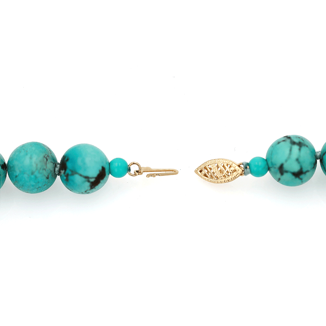 14k Yellow Gold and Turquoise Necklace