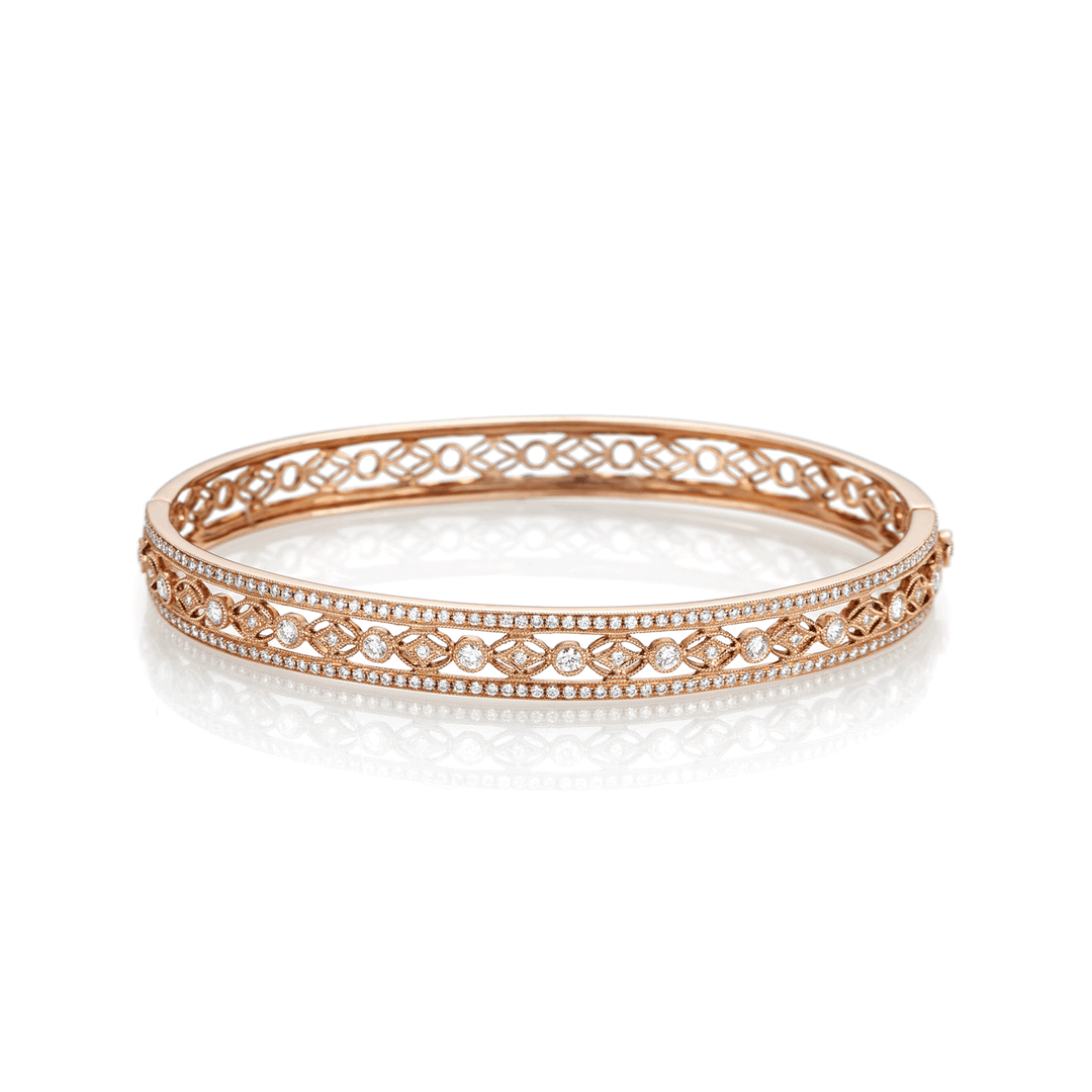 Heritage 18k Rose Gold and 1.35 Total Weight Diamond Bracelet