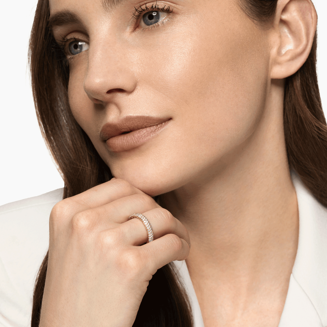 David Yurman Mercer Pavé Band Ring 18k Yellow Gold with Diamonds, 3.7mm