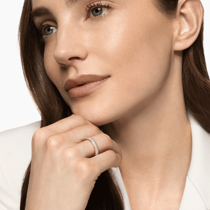 David Yurman Mercer Pavé Band Ring 18k Yellow Gold with Diamonds, 3.7mm