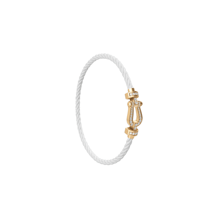 FRED Force 10 White Cable MED 18k Diamond Buckle, Exclusively at Hamilton Jewelers