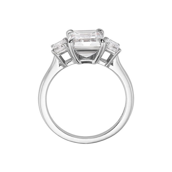 Platinum Three Stone Diamond Engagement Mounting Ring