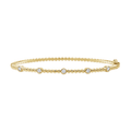 14k Yellow Gold and Diamond .30 Total Weight Bead Bangle