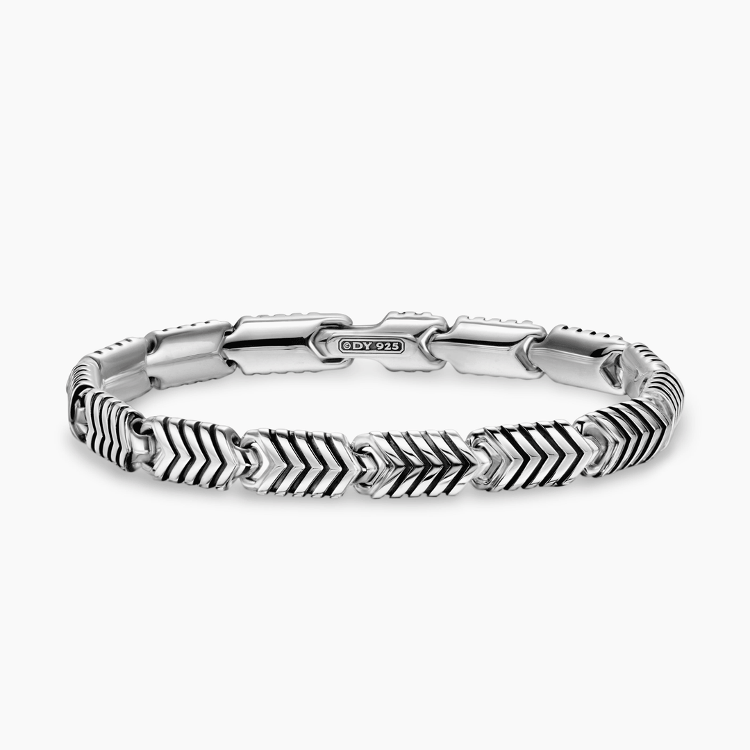 David Yurman Chevron Link Bracelet Sterling Silver, 7.6mm