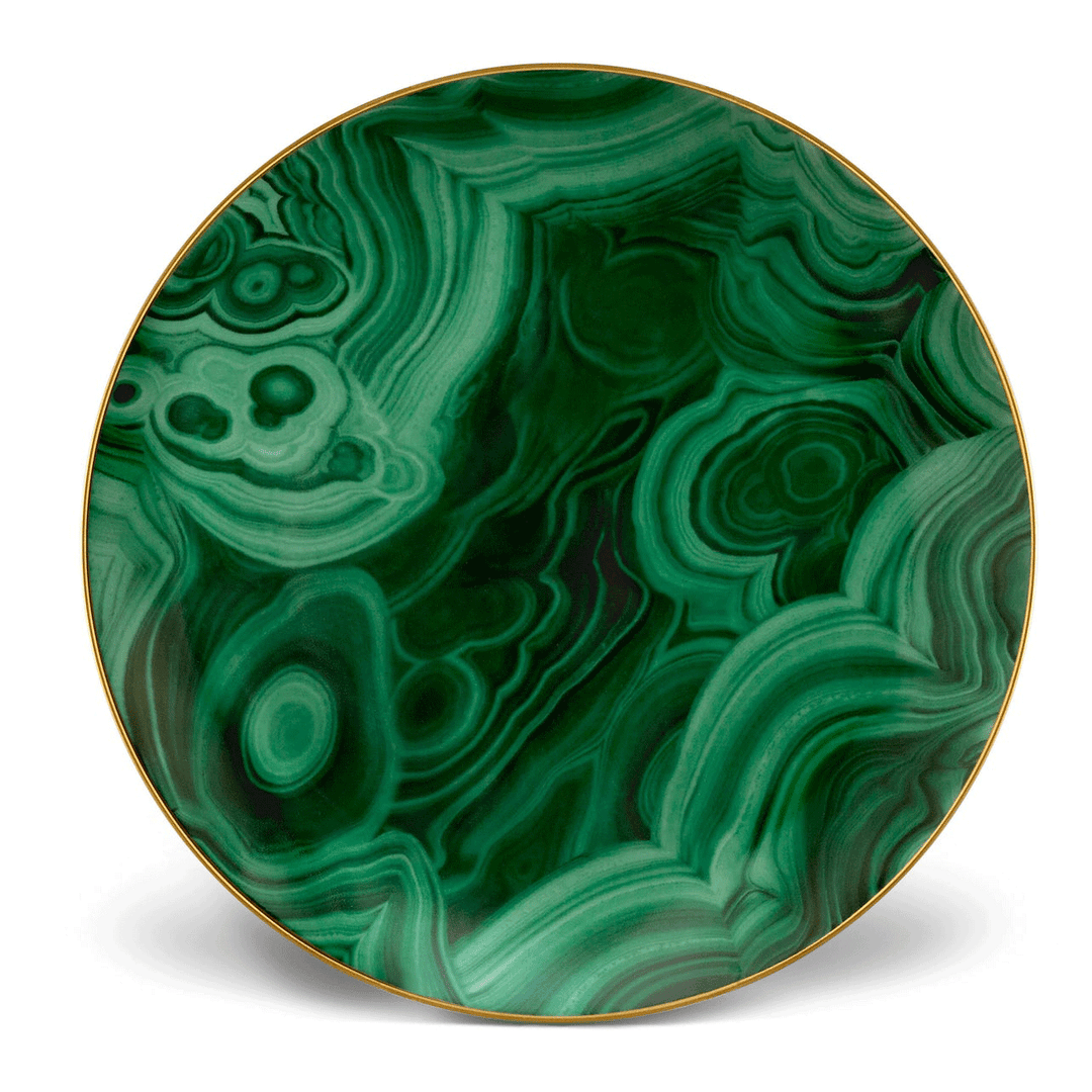 L'Objet Malachite Dessert Plate Set of 4