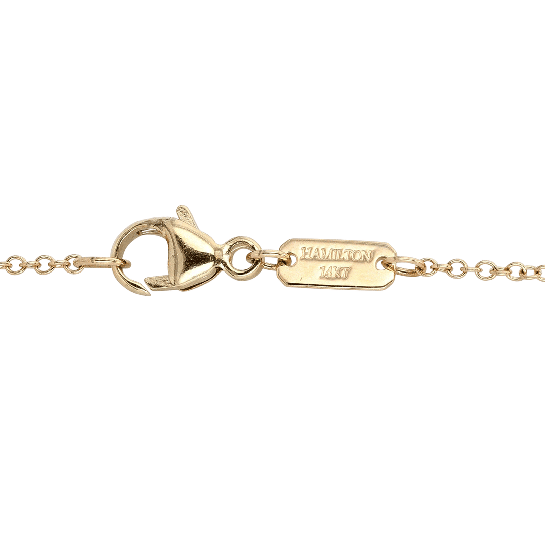 14k Yellow Gold and .72 Total Weight Diamond Solitaire Pendant