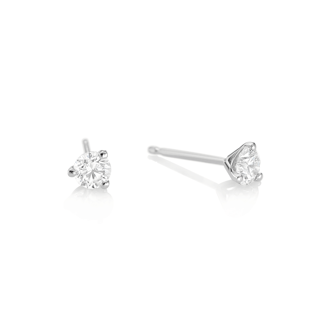 Classic 18k Gold and .50 Total Weight Diamond Studs