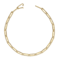 Yellow gold paperclip link chain necklace