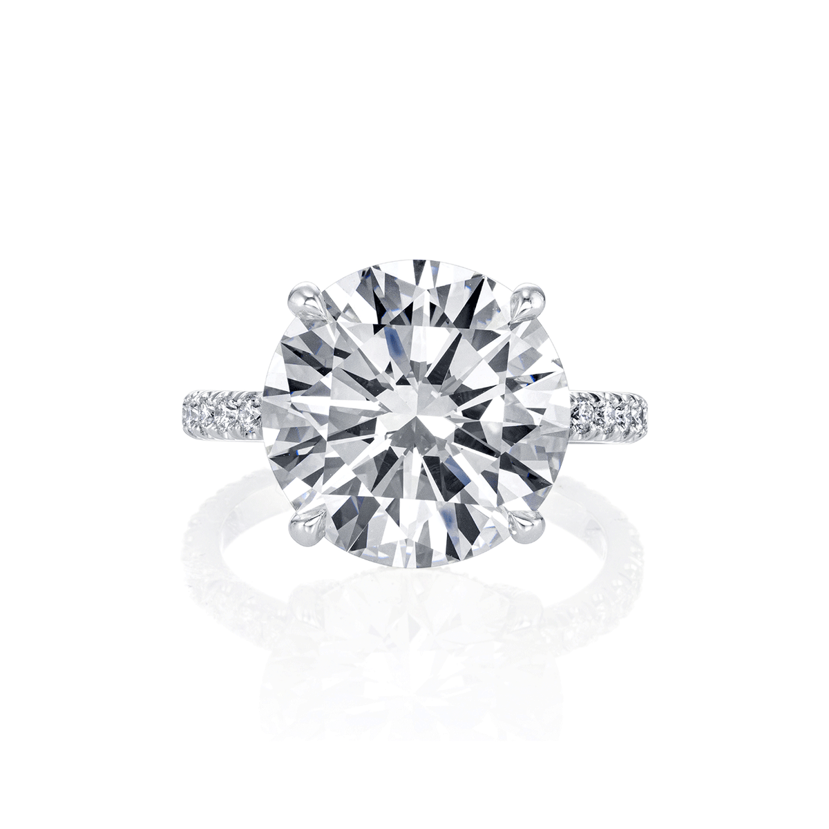Hamilton Private Reserve Collection Platinum and Round Diamond 7.85 Total Weight Engagement Ring