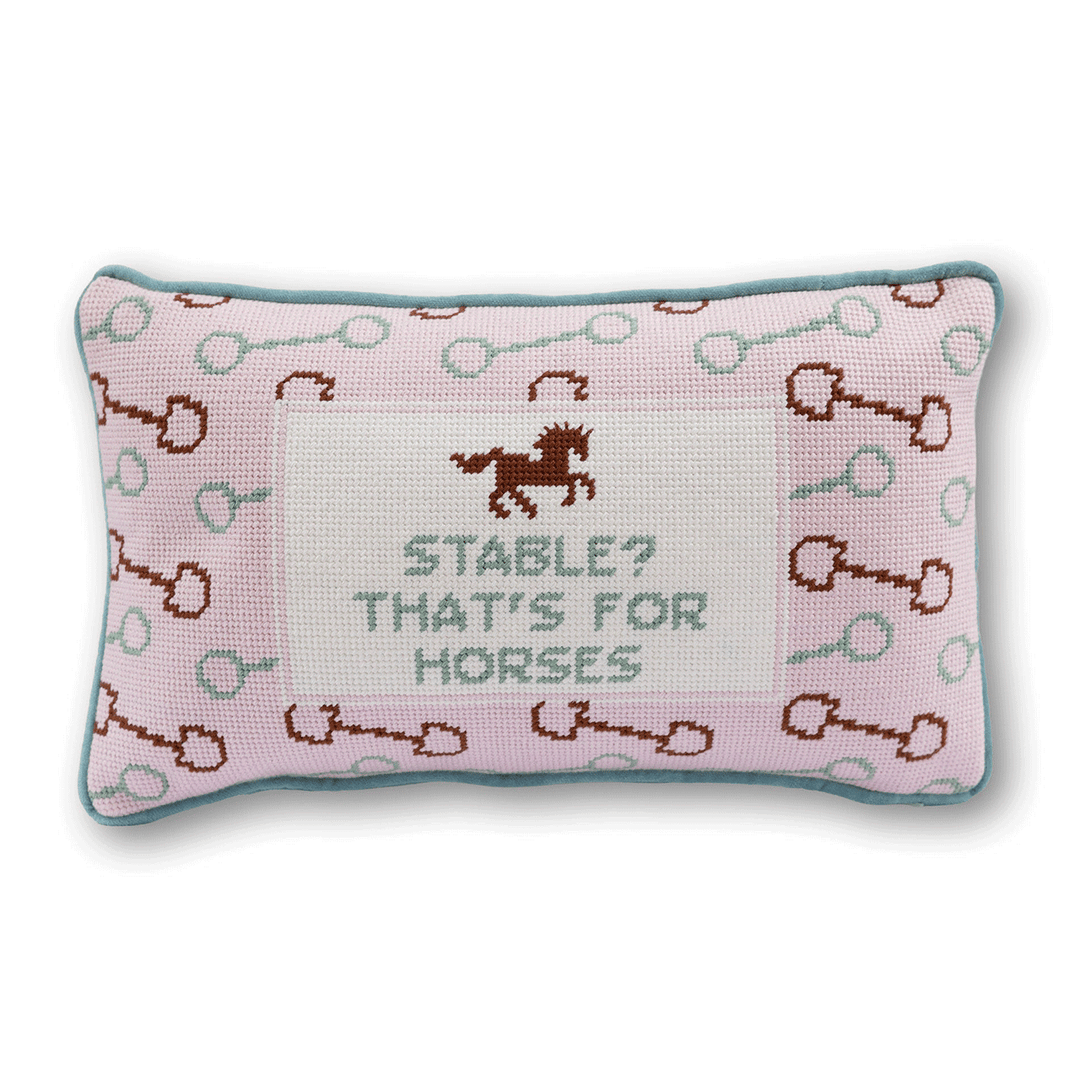 Stable Needlepoint pillow