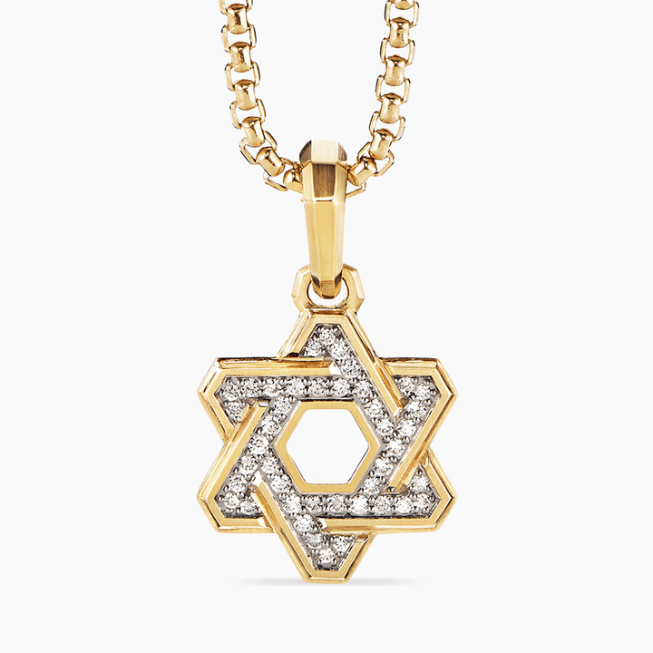 David Yurman Deco Star of David Pendant 18k Yellow Gold, 19.5mm