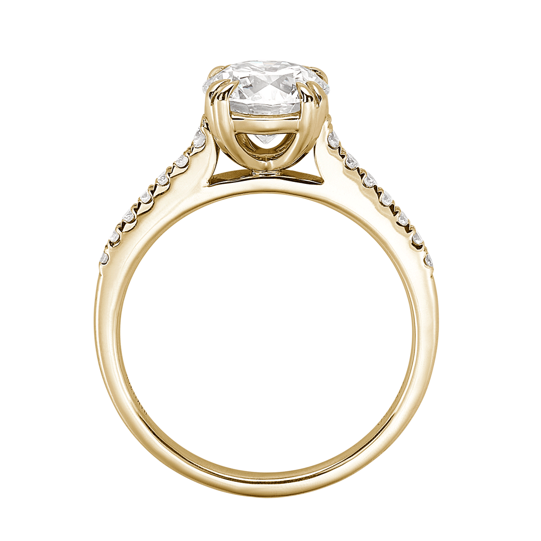 Hamilton Cherish Collection 18k Yellow Gold and 0.16 Total Weight Diamond Micro Prong Mounting Ring