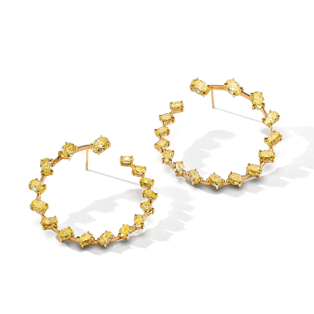 Private Reserve 18k Yellow Gold 14.47 Total Weight FIY Diamond Hoops
